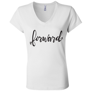 "Forward" Bella + Canvas Ladies' Jersey V-Neck T-Shirt