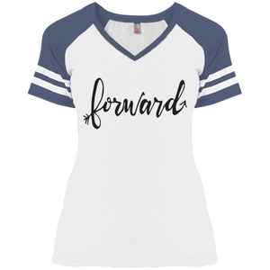 "Forward"District Ladies' Game V-Neck T-Shirt